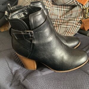 Black Time and Tru Leather Ankle Boots